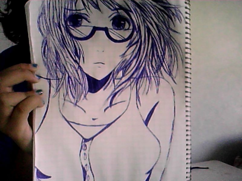 Chica anime con lentes by darita374 on DeviantArt