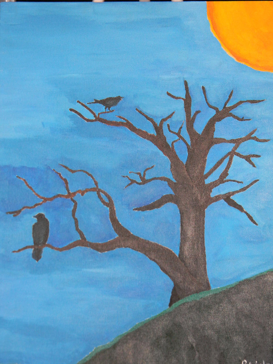 Desolate Tree with Ravens