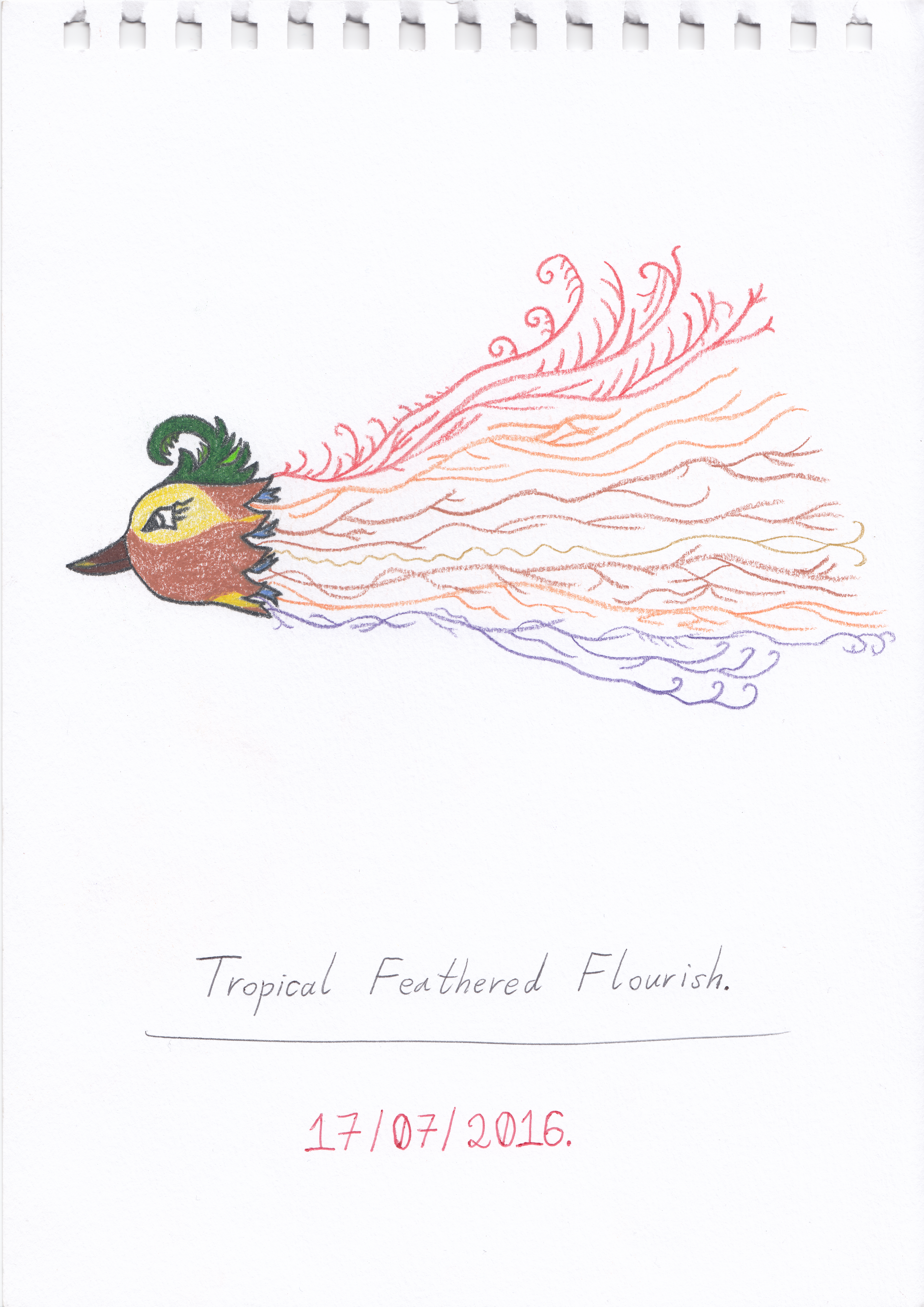 Art #60 -- Tropical Feathered Flourish.