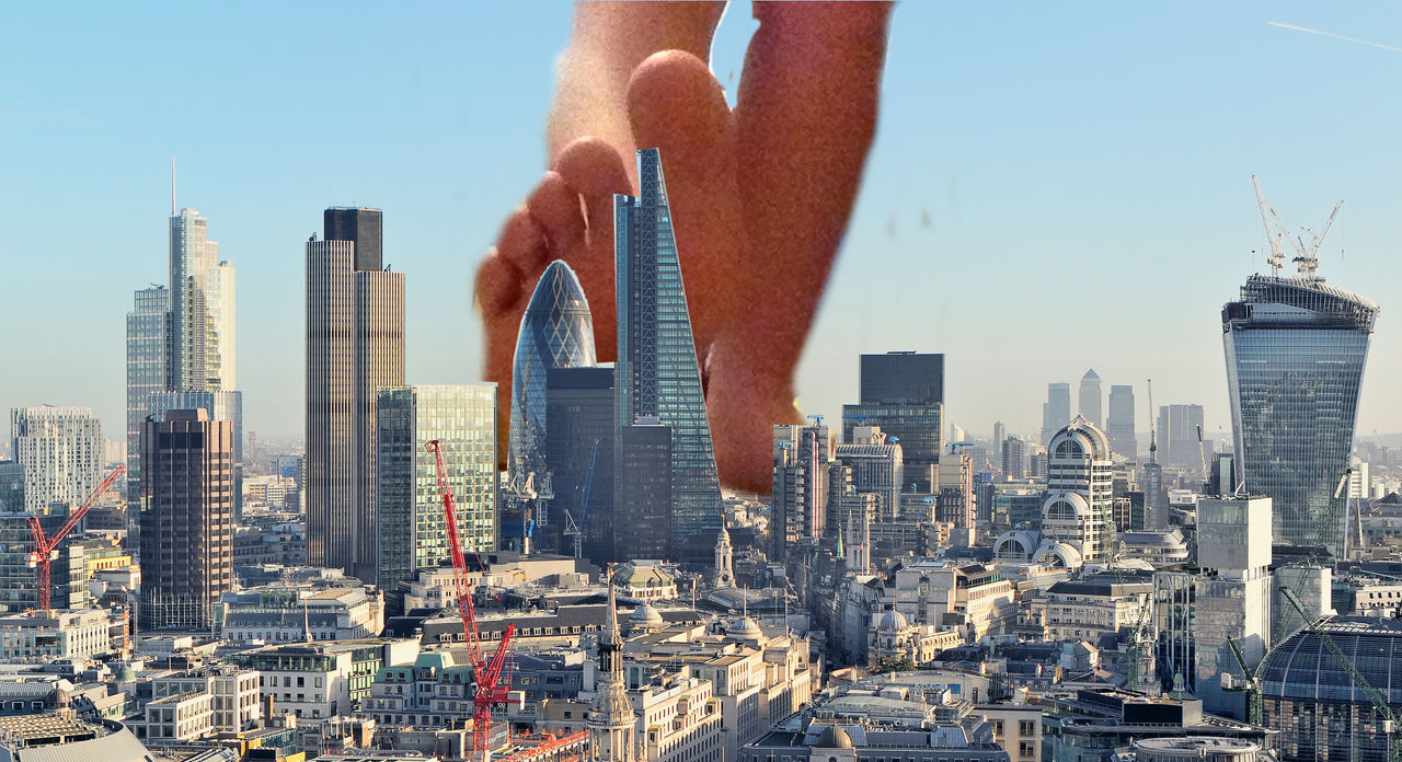 Giant Michael walking on London by colossal-mick on DeviantArt