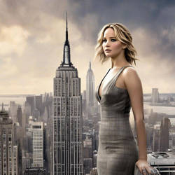 Giantess Jennifer Lawrence in NYC *AI*