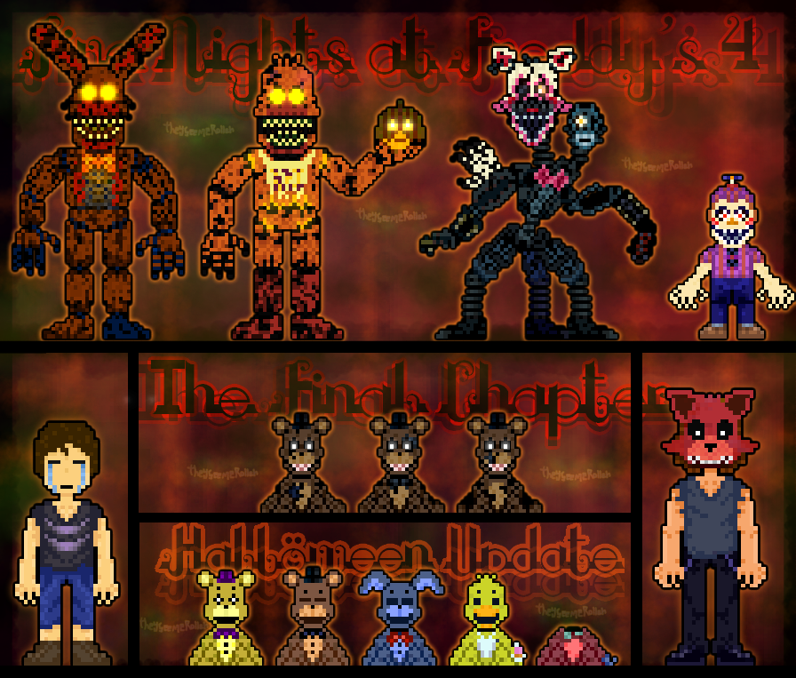 FNAF pixel art collage