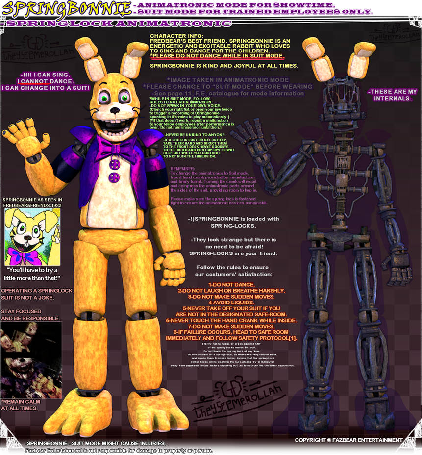 Springbonnie Custom =Springbonnie V6= by Theyseemerollan on DeviantArt