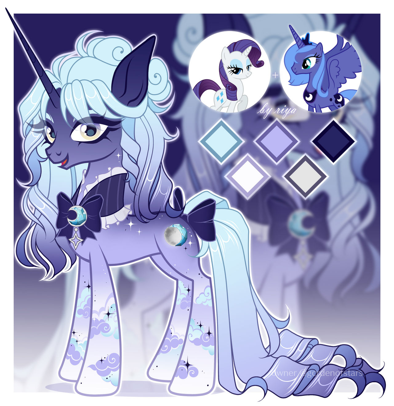 Custom Mlp Princess Princess Luna + Rarity pony custom fusion by artriyaa on DeviantArt