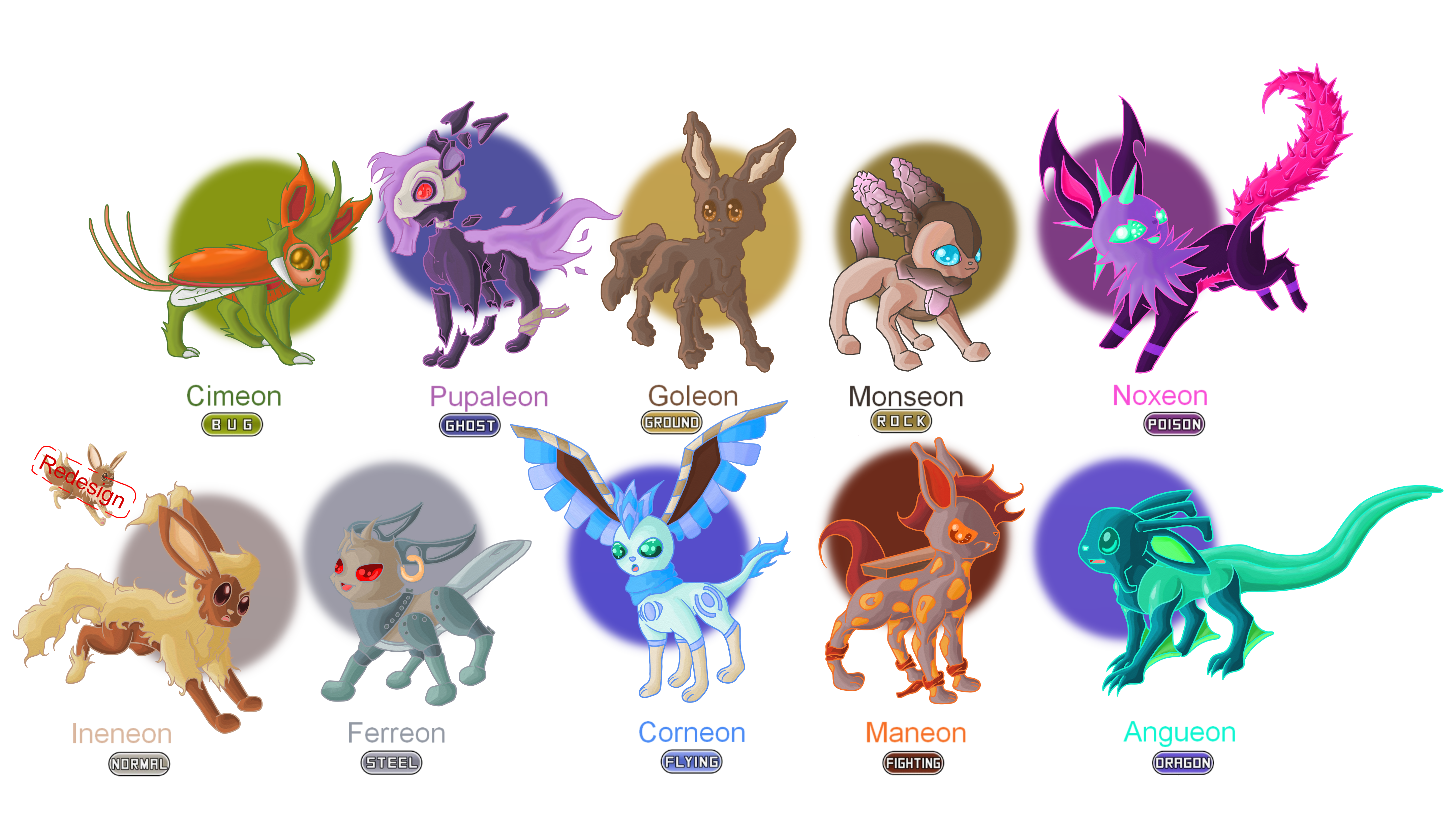 Fakemon eeveelution, Rockreon with shiny.  Pokemon eevee, Cute pokemon  wallpaper, Pokemon eeveelutions