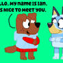 Me introducing myself to Bluey