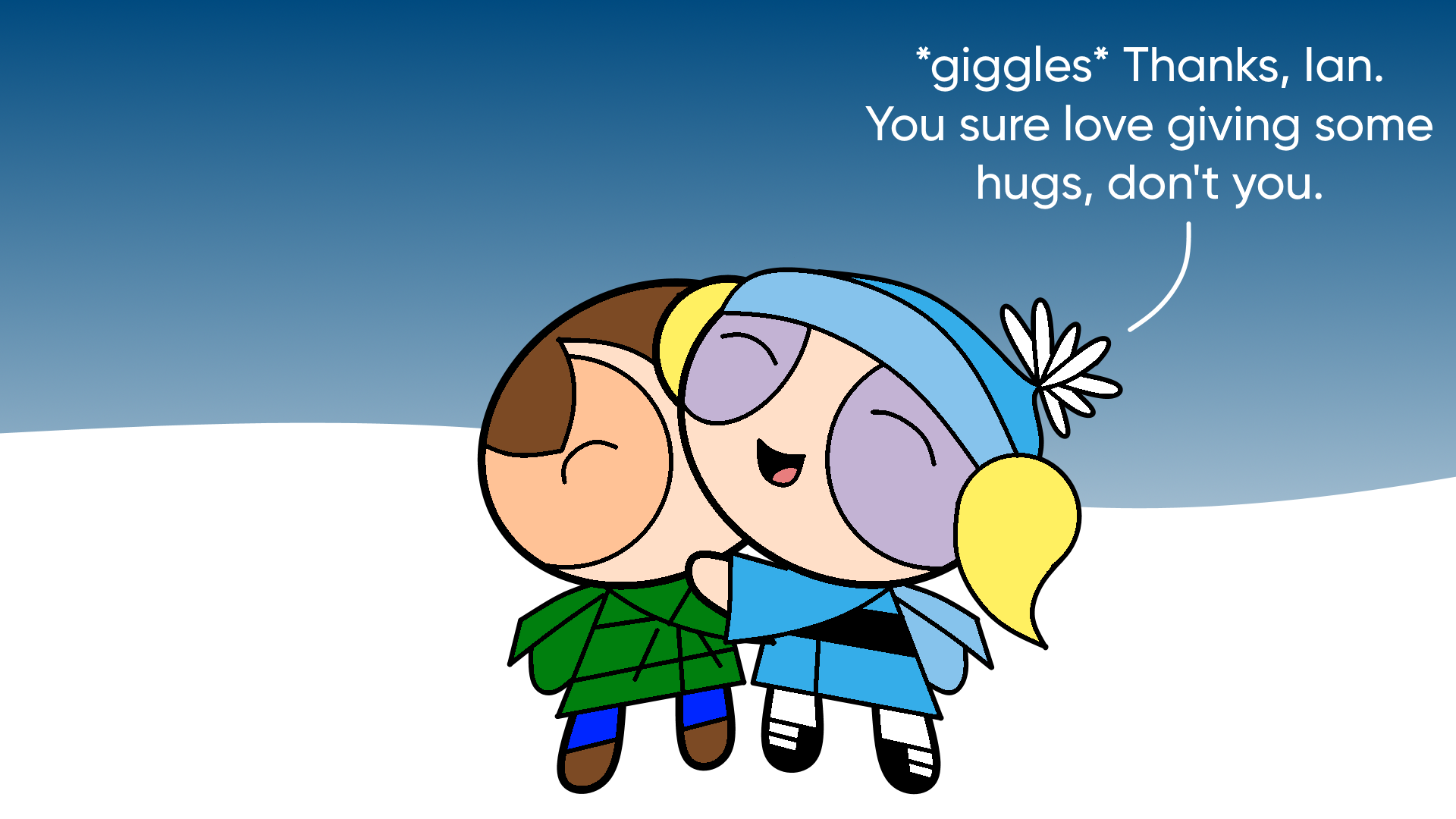 Me giving Bubbles a big hug by IanandArt-Back-Up-3 on DeviantArt