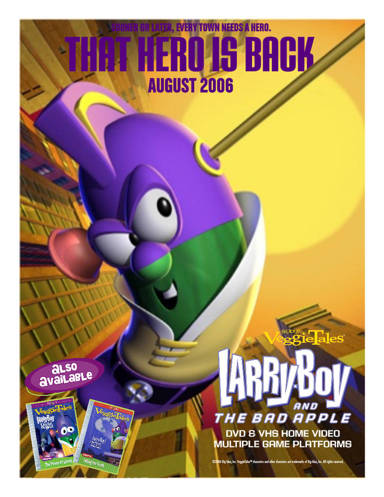 Larryboy Cd LarryBoy and the Bad Apple Print Ad Colorized by IanandArt-Back-Up-3 on ...