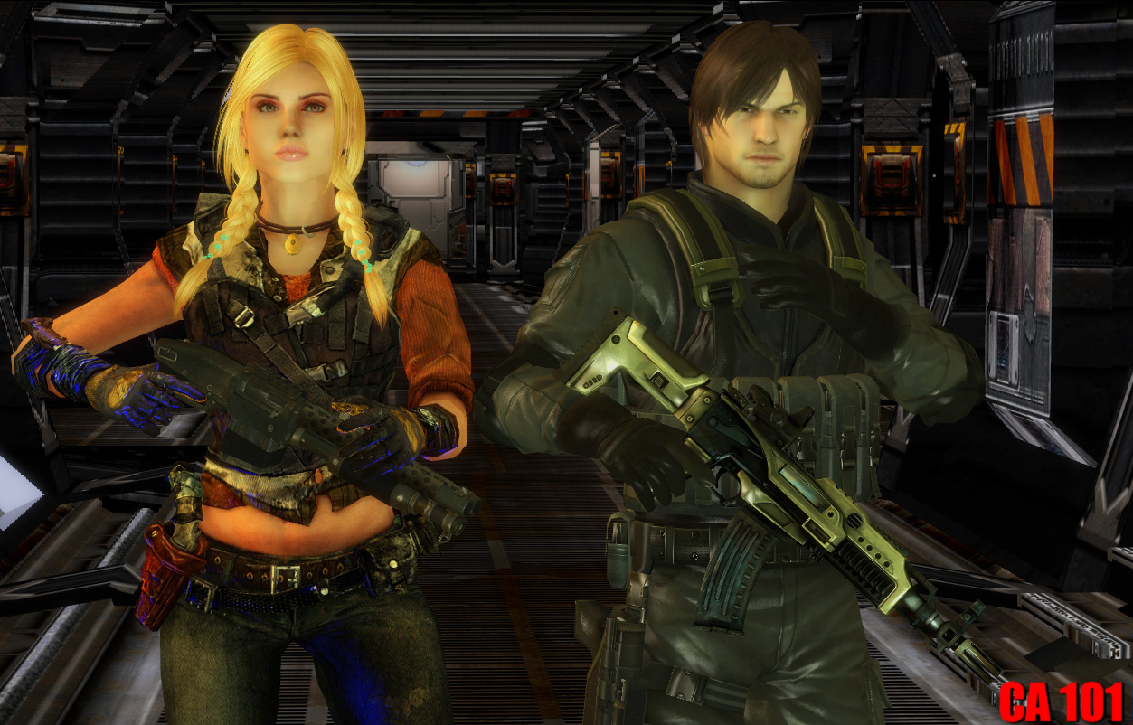 Joey Kennedy and Rachael in Resident Evil In Space