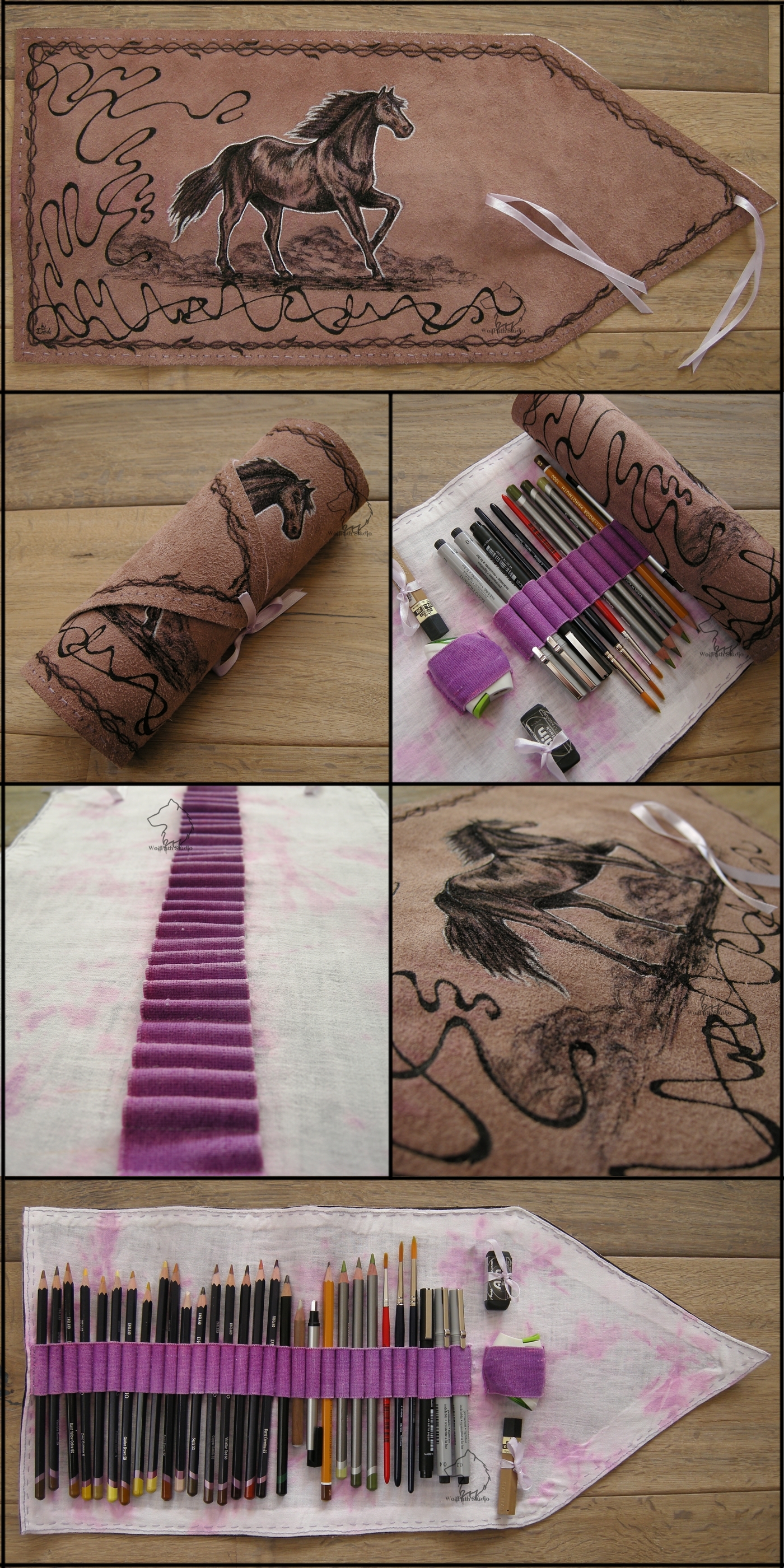 Purple Horse v2.0 - Handmade Pencil Wrap