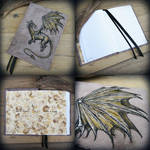 Here be dragons - leather hardcover journal by Dark-Lioncourt