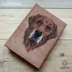 Leather photo album - dog portrait