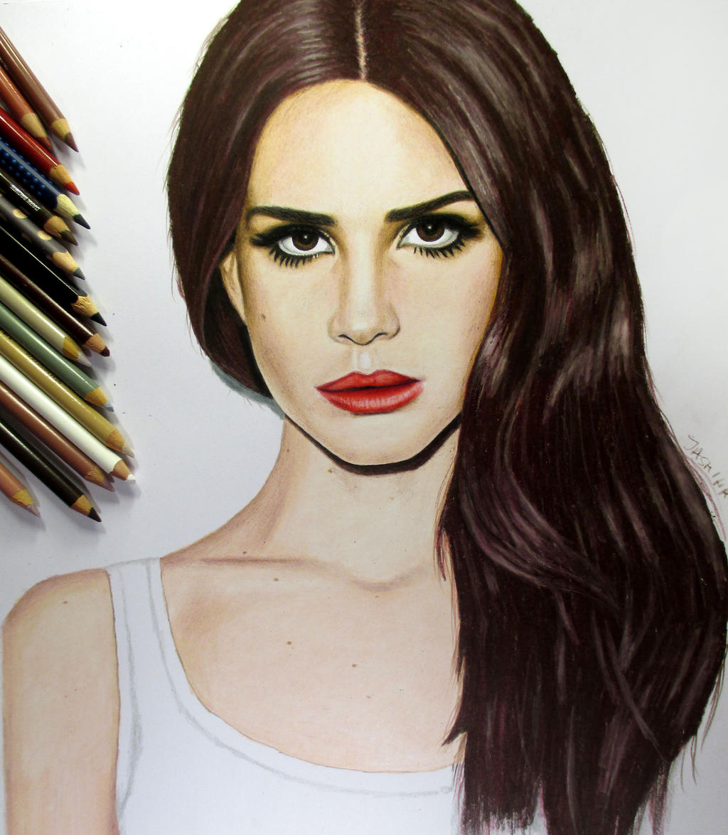 Lana Del Rey Colored Pencil Drawing