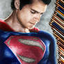 Colored Pencil Drawing of Superman Henry Cavill