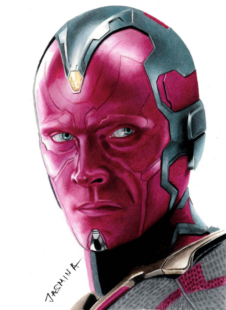 Colored pencil drawing of Vision by JasminaSusak on DeviantArt