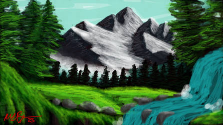 Mountains and Falls Landscape