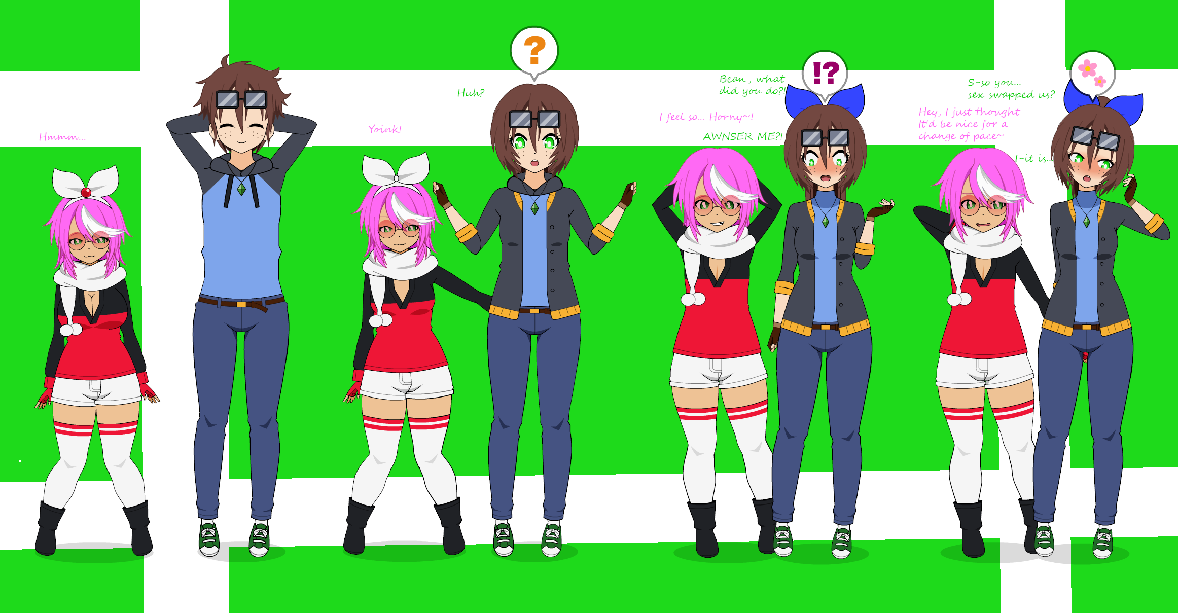 A couple exchanges (M2F F2M Gift) by PaintedNecroz on DeviantArt