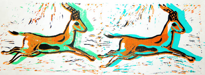 Deer Linoblock