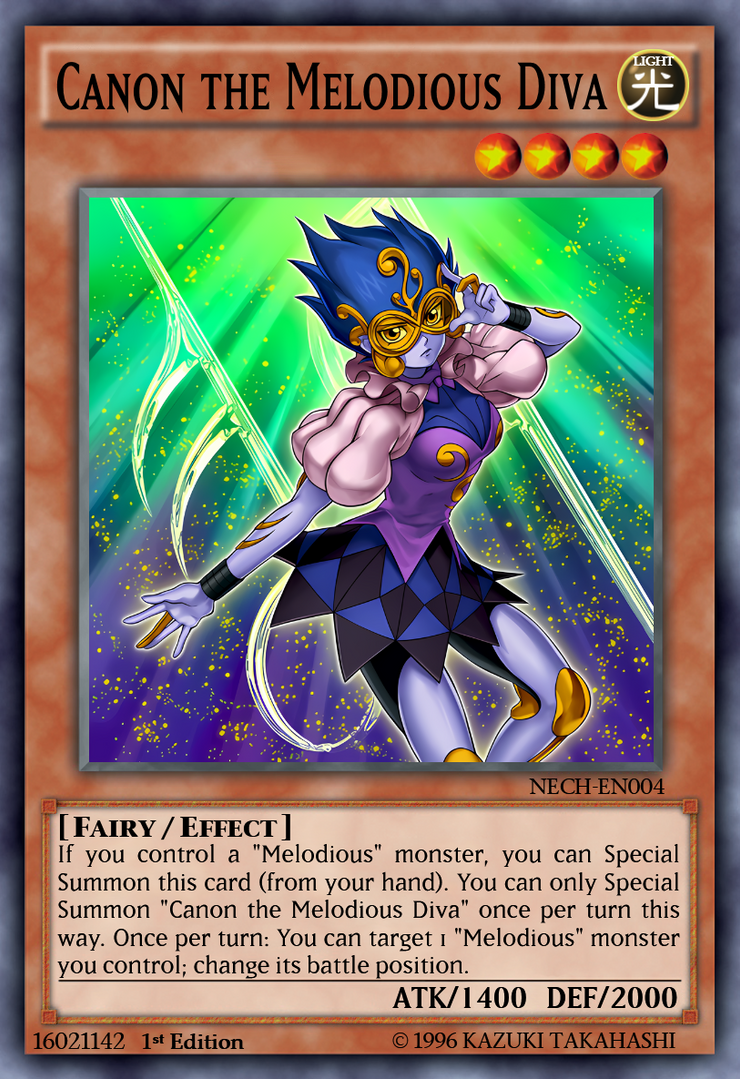 Yu-Gi-Oh! Canon The Melodious Diva Card - NECH-EN004 Common, Light Attribute Fairy Monster