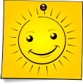 Post-It Smiley: The Sun (emotee)