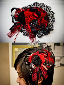 Red Black Elegant Hair Piece