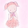 Pigtailed hair girl with a flower