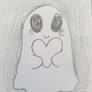 Ghost holding a heart
