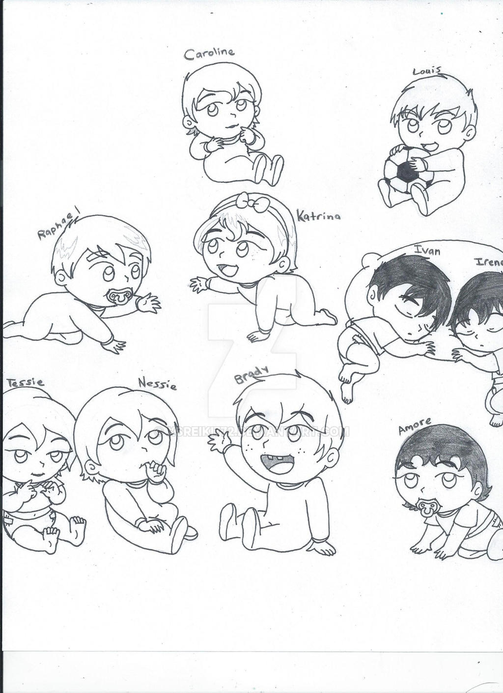 Cute little babies~ (uncolored)