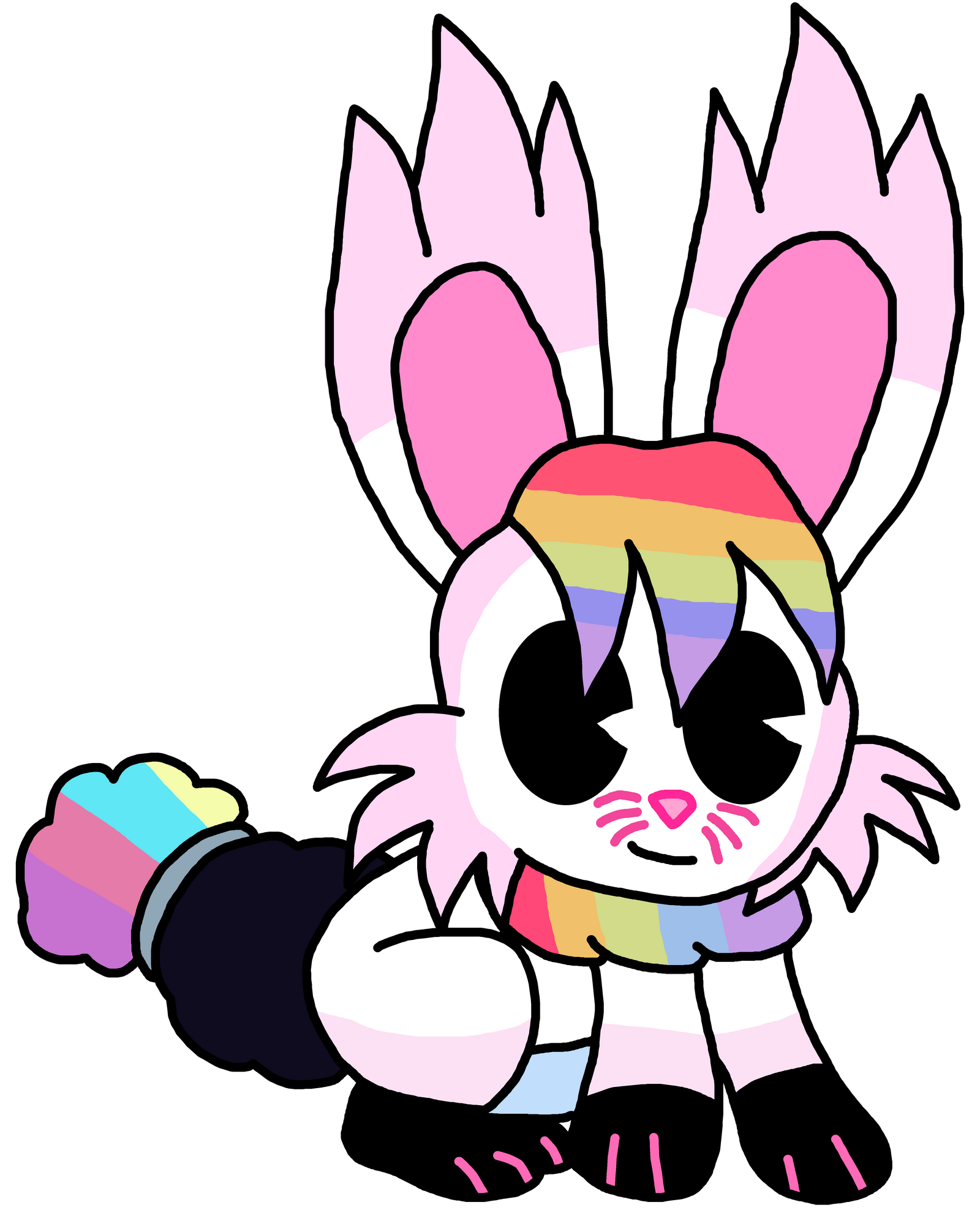 Rainbow Rabbit Deviantart (AT) old cartoon rainbow bunny by richsquid1996 on DeviantArt