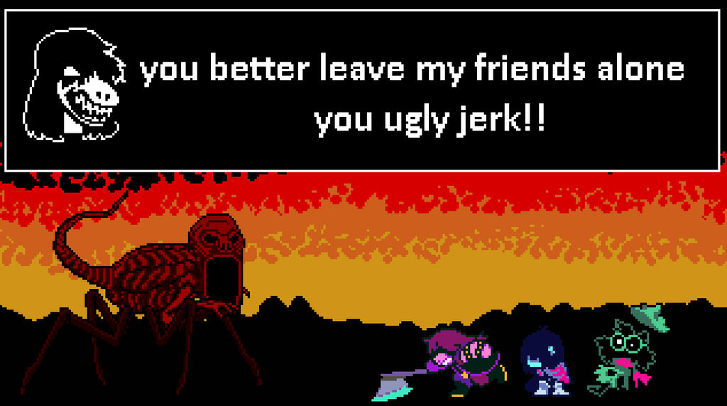 Susie Protect Kris And Ralsei From Red by richsquid1996 on DeviantArt