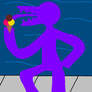 Purple Moxle Licking A Ice Cream