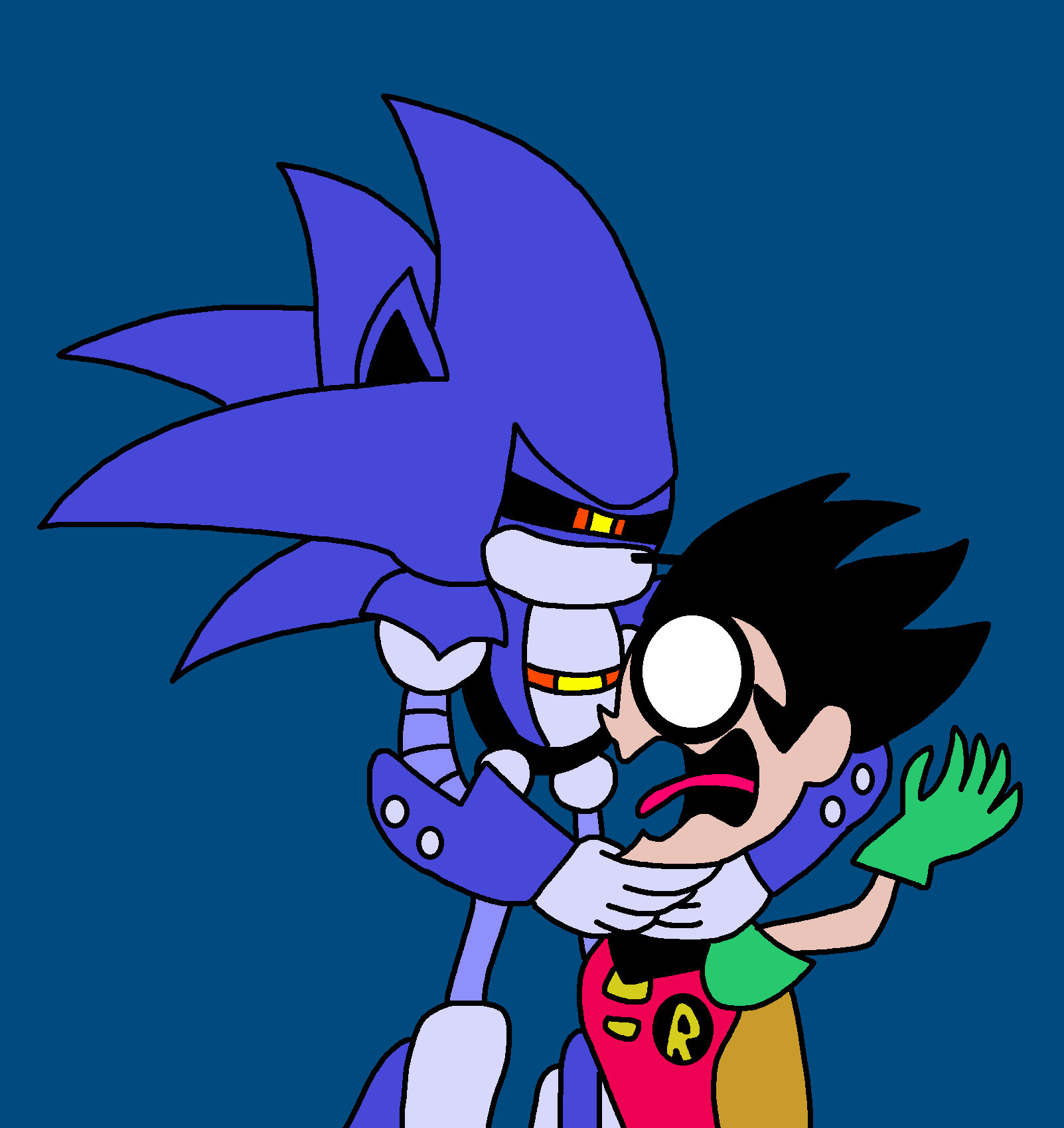 Mecha Sonic choking TTG robin by richsquid1996 on DeviantArt