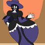 (AT) violet in a western gown