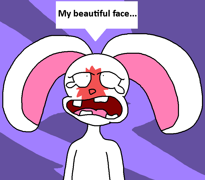Poor Rabbit's Face by richsquid1996 on DeviantArt
