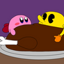 Kirby And Pac-man Eating Thanksgiving