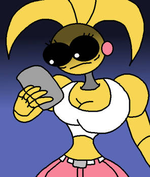 Toy chica look up on fanarts of herself