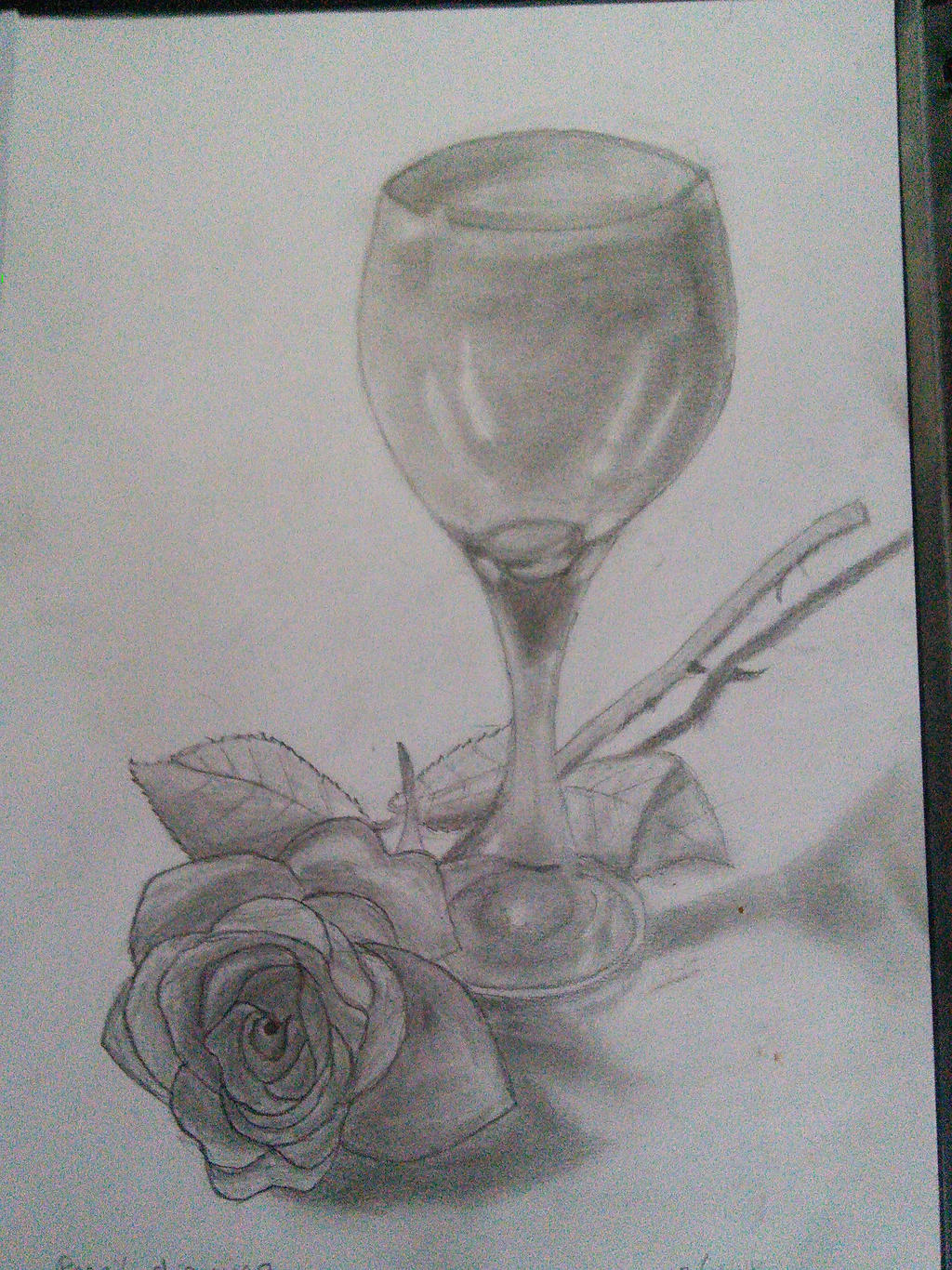 The classic wine glass and rose