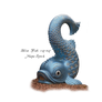 Blue Stone Fish Statue PNG