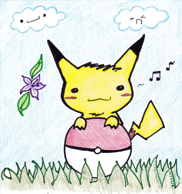 pikachu in the spring 2 by ichigoHana on DeviantArt
