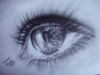 Realistic eye drawing with pencil