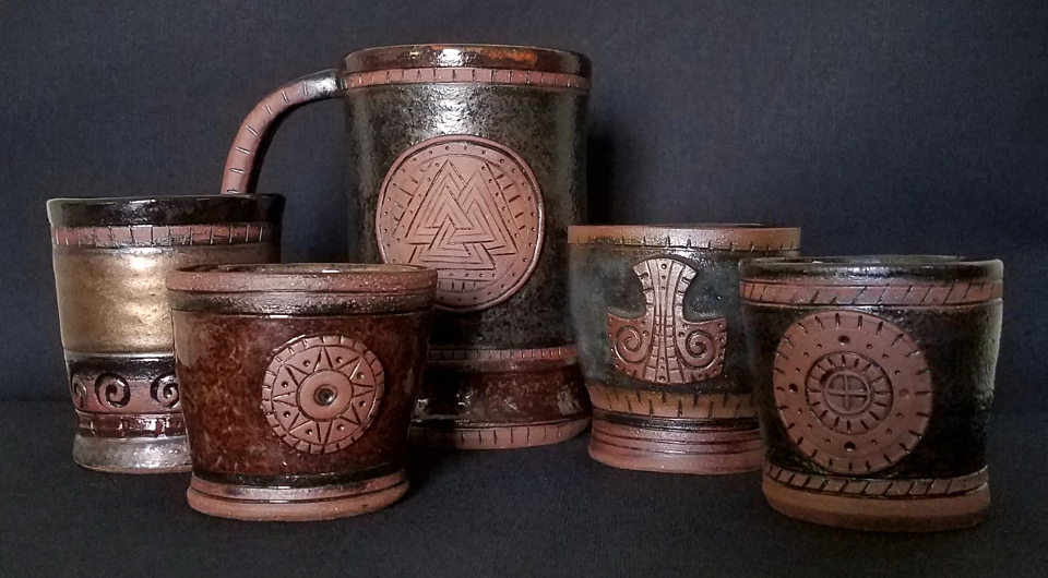 Assorted drinking vessels