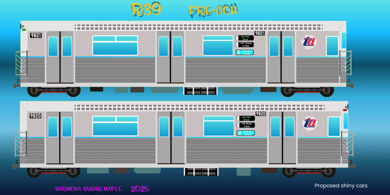 Mta R39 R39 (pre-GOH) subway cars by HarmonySugarMaple on DeviantArt