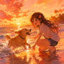 Sunset fun with a joyful friend