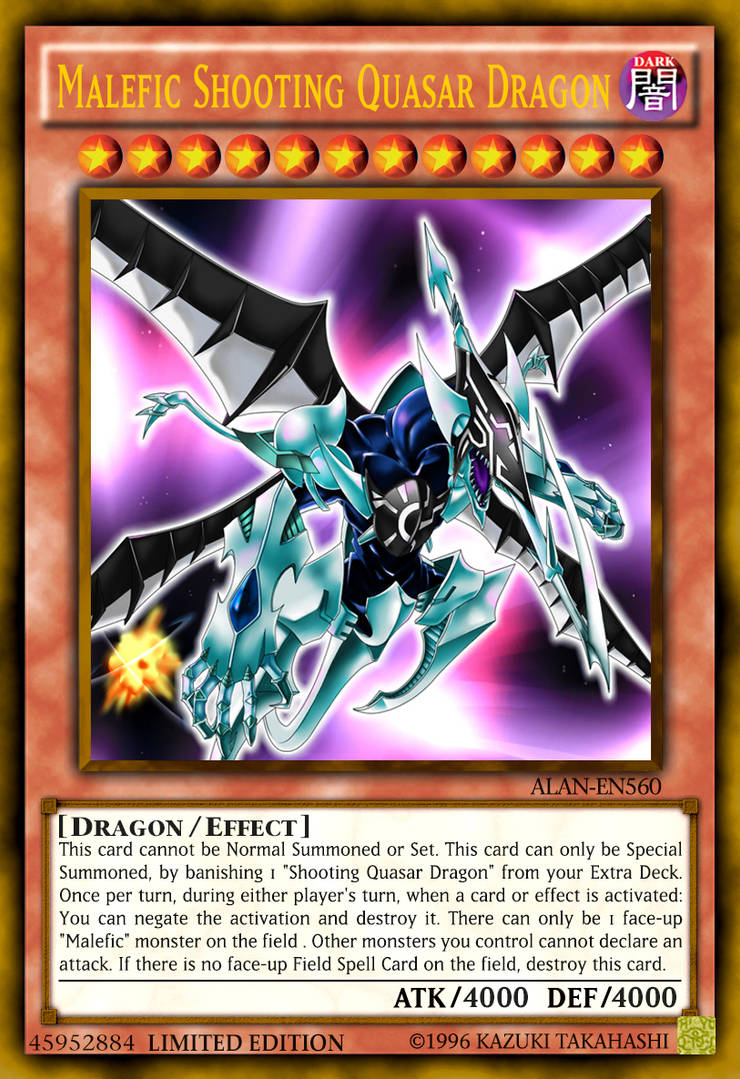 yugioh quasar deck DUNE-AES01 Shooting Dragon (QCSR) EN143 Rarity Malefic Shooting Quasar Dragon by