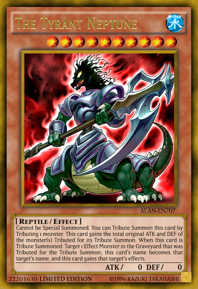 Carta Yu-Gi-Oh! The Tyrant Neptune - Super Rara, Edición Limitada, De 2011 Collectors Tins