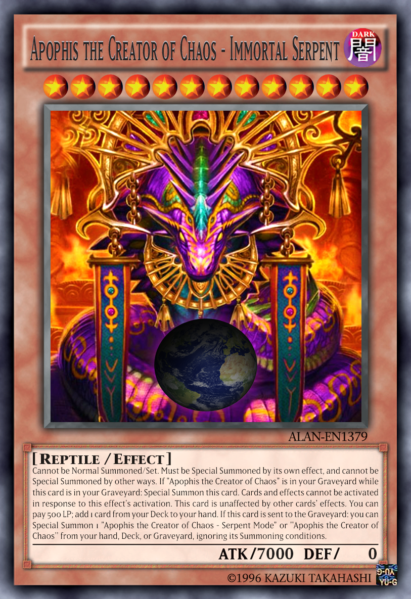 apophis yugioh card Three Egyptian Gods Yu-Gi-Oh! Embodiment Of DT06-EN097 - Duel Terminal 6B Common Yu-Gi-Oh! Eldlich Apophis Deck profile