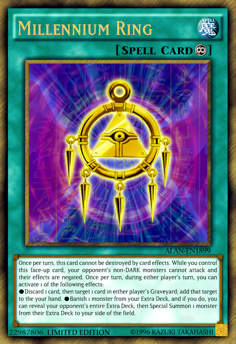 yugioh millenium cards CoreTCG Gains ATK/DEF equal to the combined ATK/DEF of the monsters equipped to it by this effect Let's discuss Millennium Exodia for