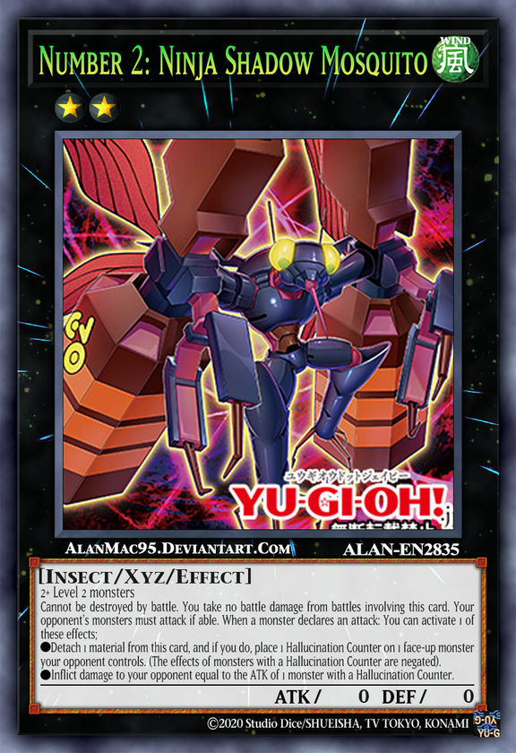 Yu gi oh número 2: ninja sombra mosquito diy brinquedos passatempos hobby  colecionáveis jogo coleção anime cartões
