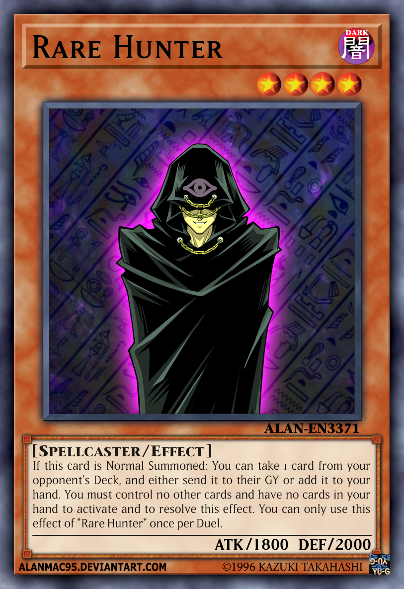 yugioh rare hunter deck The Rare Hunter Seeker has a Deck full of some of Speed Duel's most rare and powerful cards! The Stalked by the Rare Hunters Skill Card lets you Special Summon whatever monster