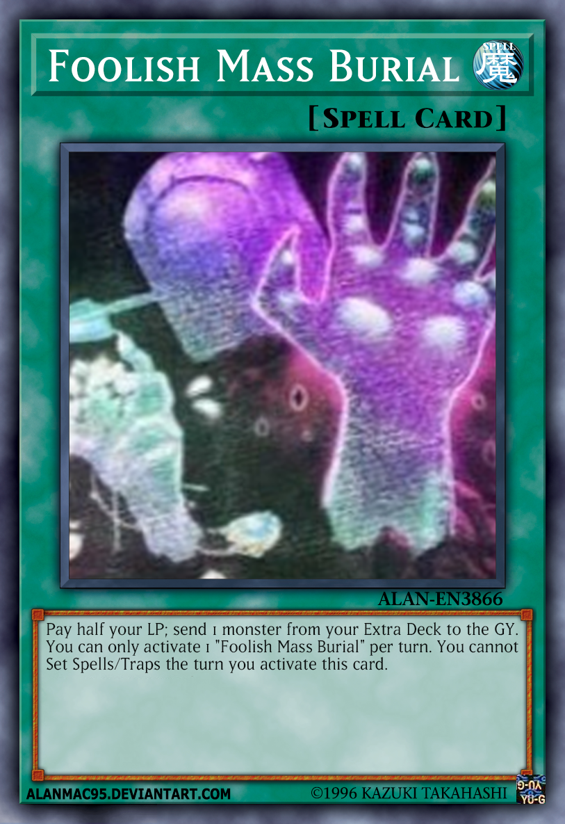 yugioh cards like foolish burial What to add more? Similar cards for add as second foolish burial goods? And need similar cards replacement as more copies Forbidden droplet, What can I add extra deck more but SR